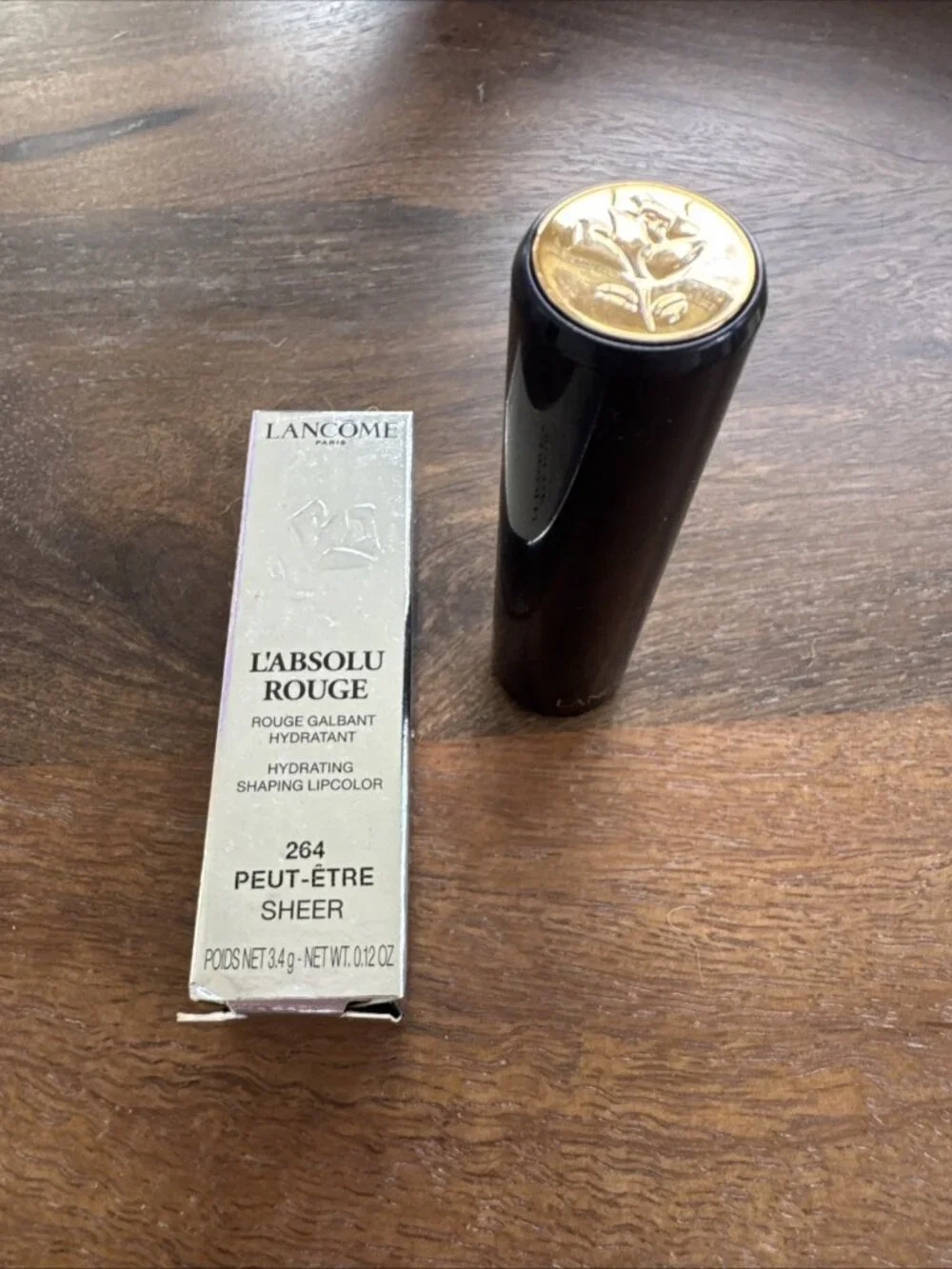 LANCOME L'Absolu Rouge Lipstick #264 PEUT-ETRE Sheer Hydrating Lip Color NIB